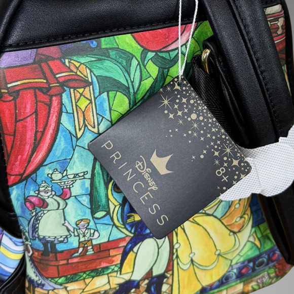 LOUNGEFLY Disney Parks Mini Backpack Castle Series Beauty & the Beast Belle NWT - Picture 13 of 16